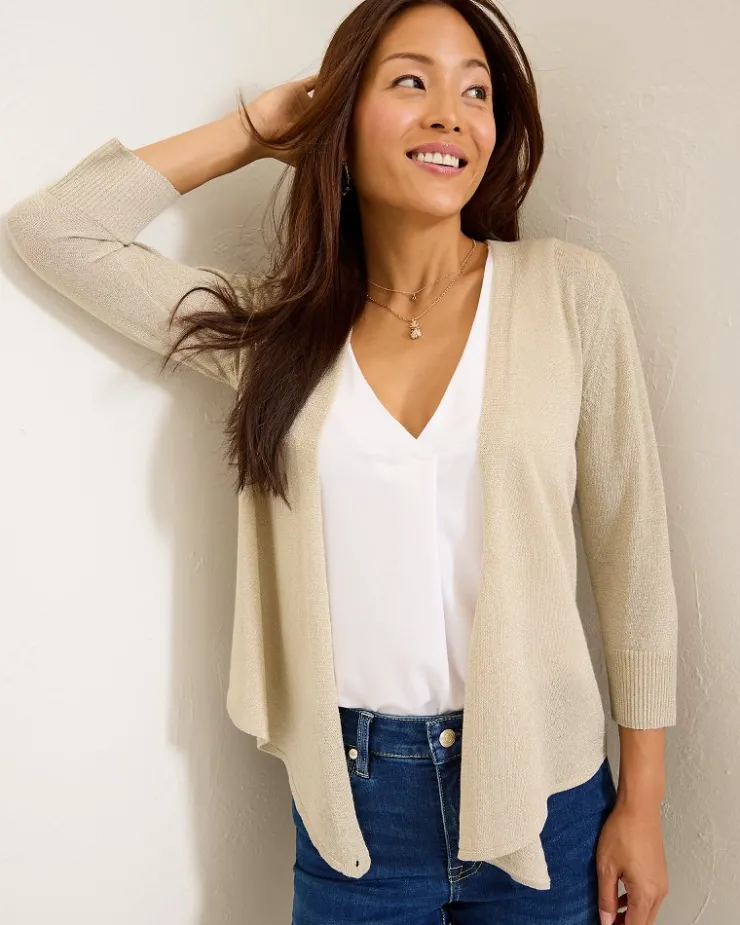 Women Tommy Bahama Sweaters<Addison Shimmer Linen-Blend Cardigan