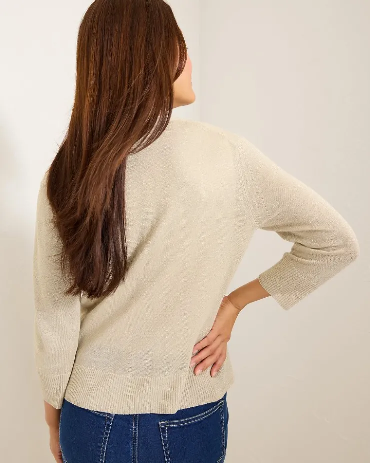 Women Tommy Bahama Sweaters<Addison Shimmer Linen-Blend Cardigan