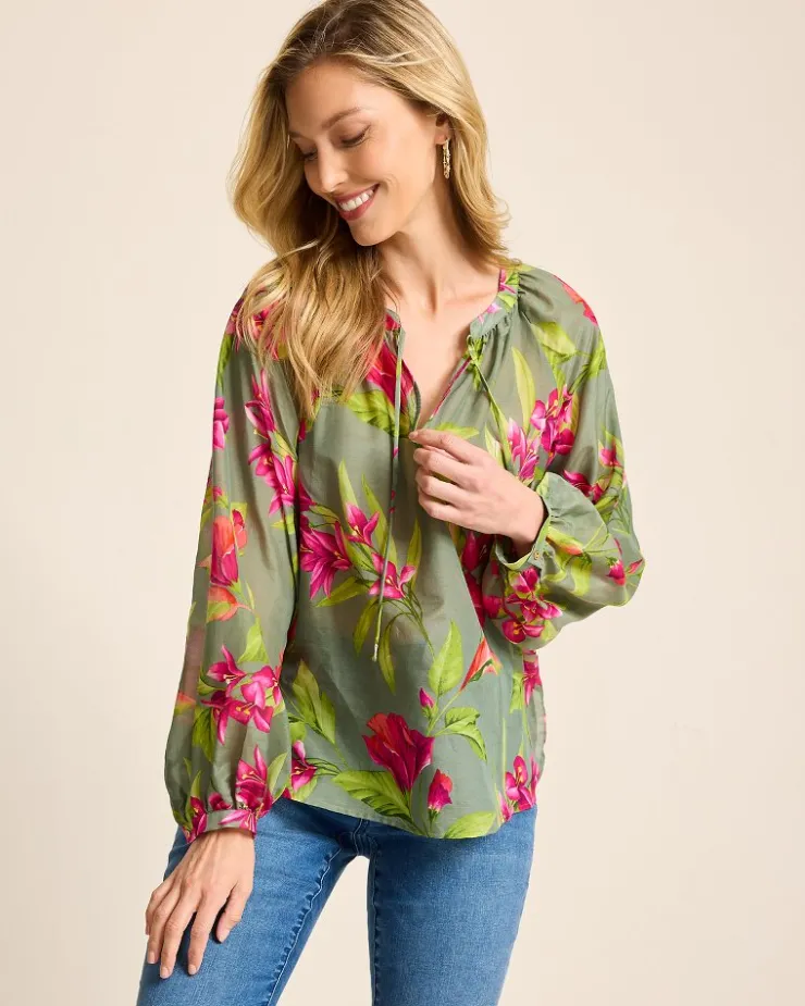 Women Tommy Bahama Tops & Shirts<Agua Amara Lavish Blooms Peasant Top