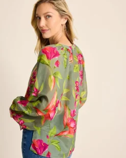 Women Tommy Bahama Tops & Shirts<Agua Amara Lavish Blooms Peasant Top