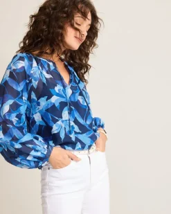 Women Tommy Bahama Tops & Shirts<Agua Amara Seaside Brights Peasant Top
