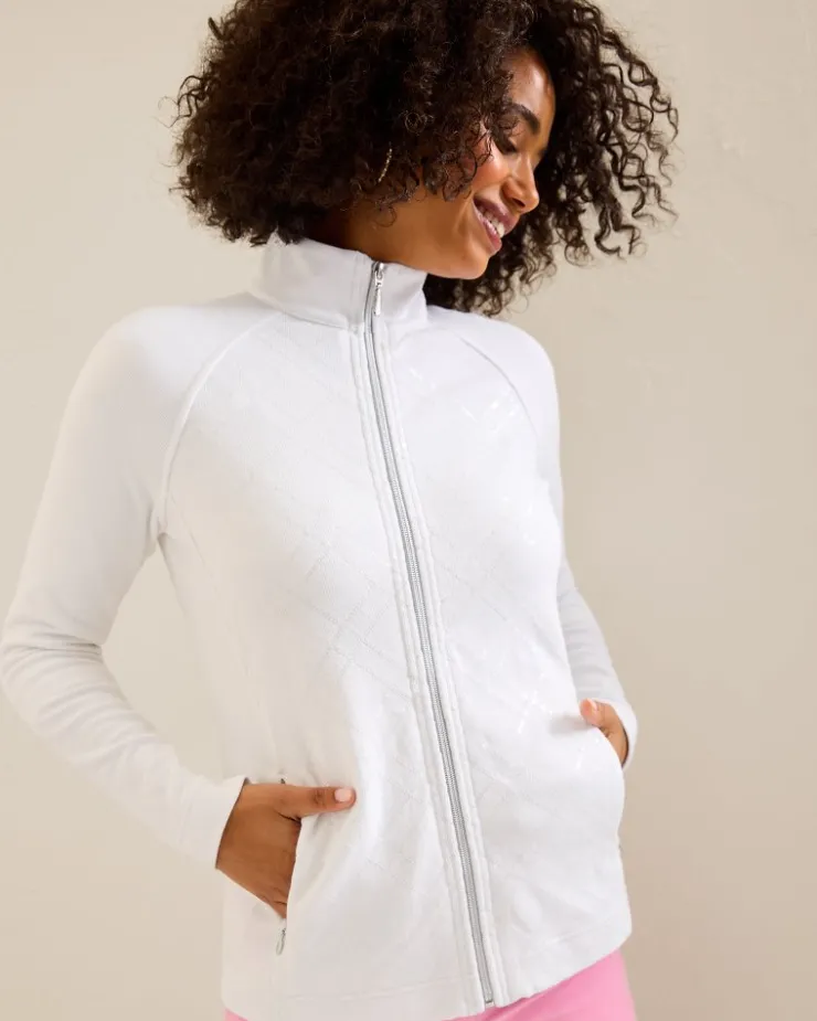 Women Tommy Bahama Loungewear|Jackets<Aruba Diamond Days Embroidered Full-Zip Sweatshirt