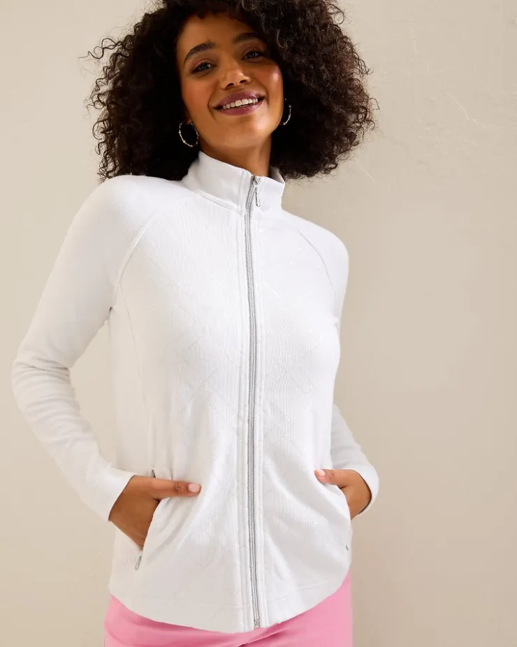 Women Tommy Bahama Loungewear|Jackets<Aruba Diamond Days Embroidered Full-Zip Sweatshirt