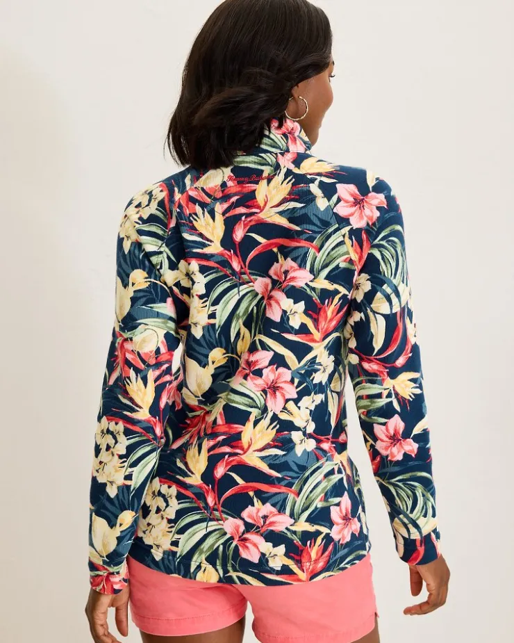 Women Tommy Bahama Loungewear|Jackets<Aruba Flora Amora Half-Zip Sweatshirt