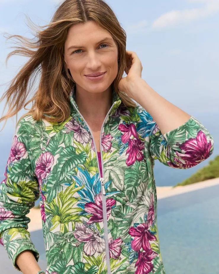 Women Tommy Bahama Loungewear|Jackets<Aruba Jungle Jewels Full-Zip Sweatshirt