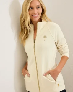 Women Tommy Bahama Loungewear|Jackets<Aruba Portico Palma Embroidered Full-Zip Sweatshirt