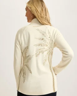 Women Tommy Bahama Loungewear|Jackets<Aruba Portico Palma Embroidered Full-Zip Sweatshirt