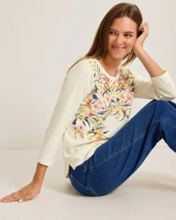 Women Tommy Bahama Loungewear|Tops & Shirts<Ashby Isles Flora Amora 3/4-Sleeve T-Shirt