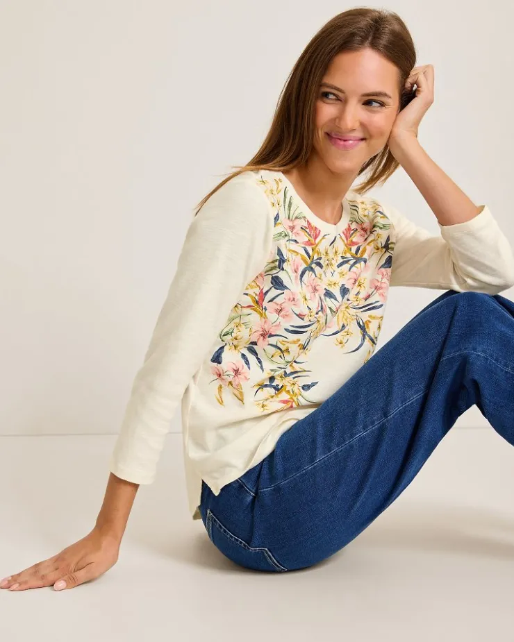 Women Tommy Bahama Loungewear|Tops & Shirts<Ashby Isles Flora Amora 3/4-Sleeve T-Shirt