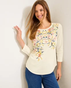 Women Tommy Bahama Loungewear|Tops & Shirts<Ashby Isles Flora Amora 3/4-Sleeve T-Shirt