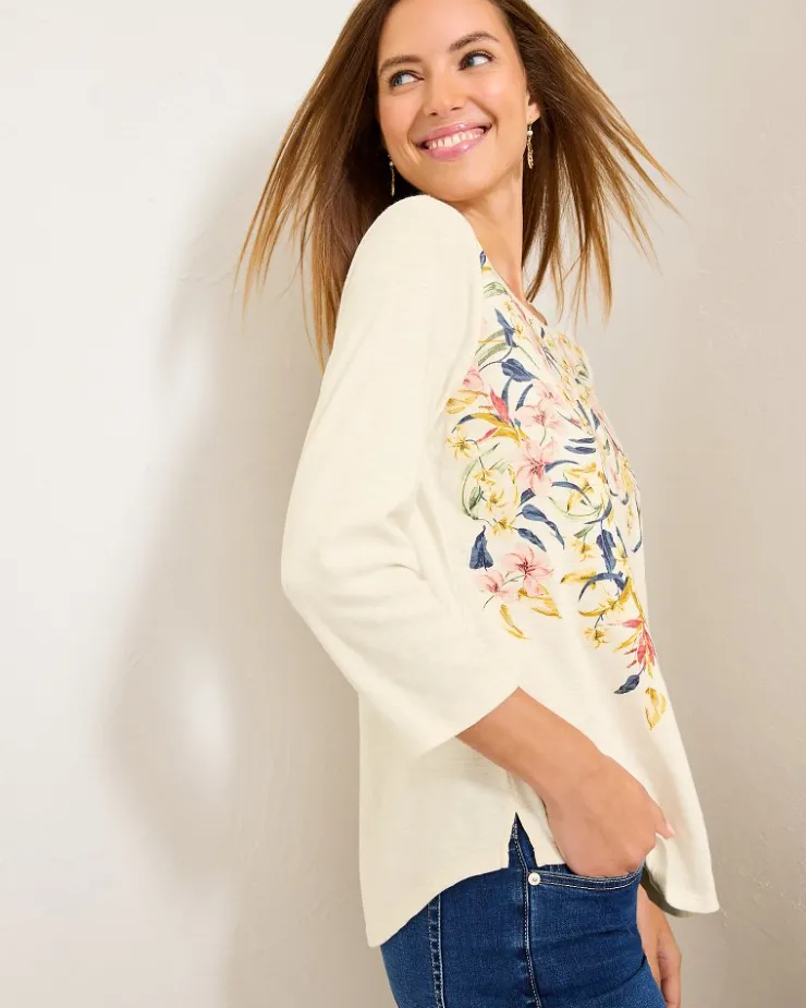 Women Tommy Bahama Loungewear|Tops & Shirts<Ashby Isles Flora Amora 3/4-Sleeve T-Shirt
