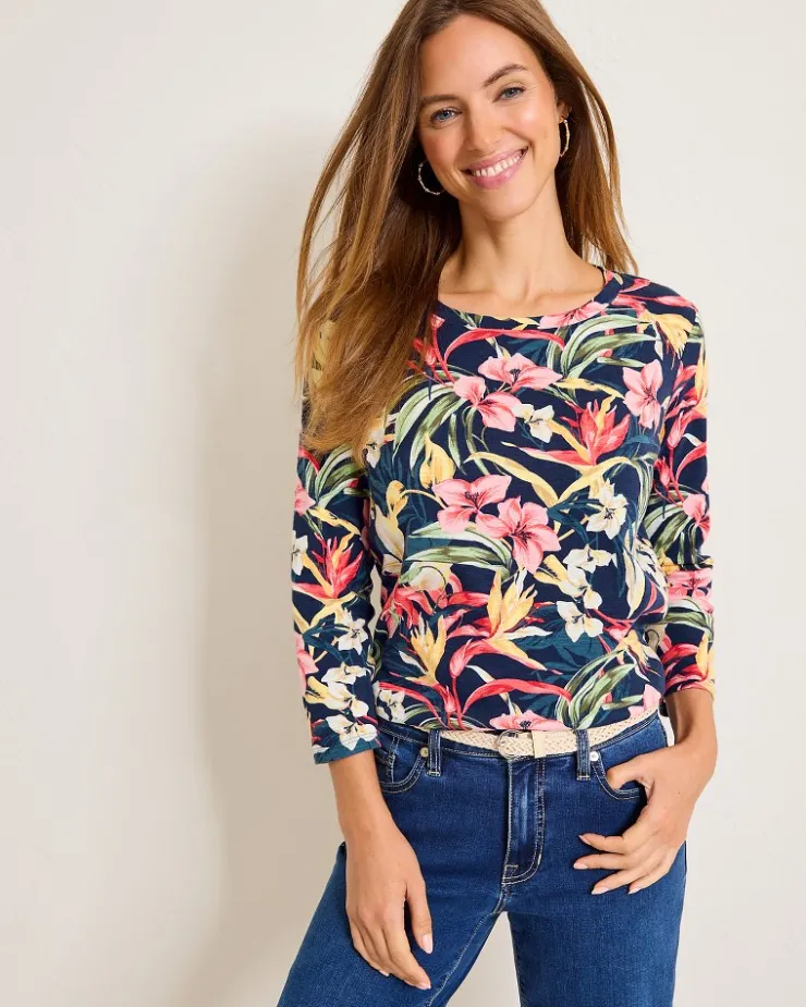 Women Tommy Bahama Loungewear|Tops & Shirts<Ashby Isles Flora Amora 3/4-Sleeve T-Shirt