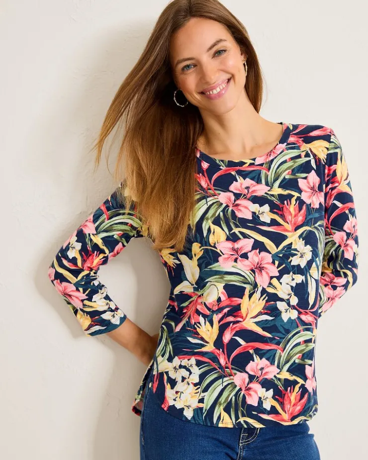 Women Tommy Bahama Loungewear|Tops & Shirts<Ashby Isles Flora Amora 3/4-Sleeve T-Shirt