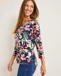 Women Tommy Bahama Loungewear|Tops & Shirts<Ashby Isles Flora Amora 3/4-Sleeve T-Shirt