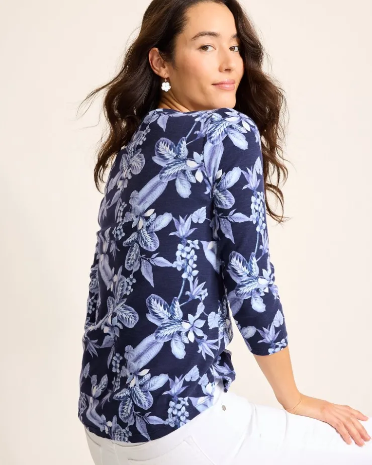 Women Tommy Bahama Loungewear|Tops & Shirts<Ashby Isles Hightide Flora 3/4-Sleeve T-Shirt