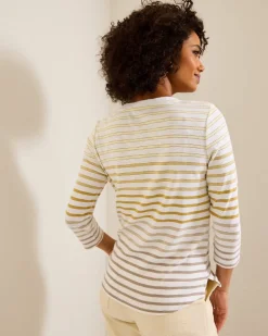 Women Tommy Bahama Loungewear|Tops & Shirts<Ashby Isles Horizon Stripe 3/4-Sleeve T-Shirt