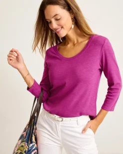 Women Tommy Bahama Loungewear|Tops & Shirts<Ashby Isles Scoop-Neck 3/4-Sleeve T-Shirt