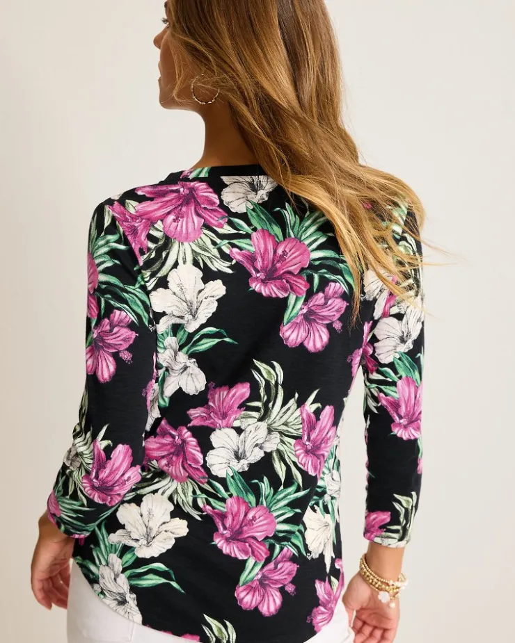 Women Tommy Bahama Loungewear|Tops & Shirts<Ashby Isles Villa Garden 3/4-Sleeve T-Shirt