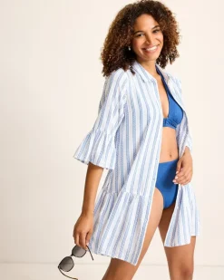 Women Tommy Bahama Beach Coverups|Dresses<Bonita Stripe Coverup Shirt Dress