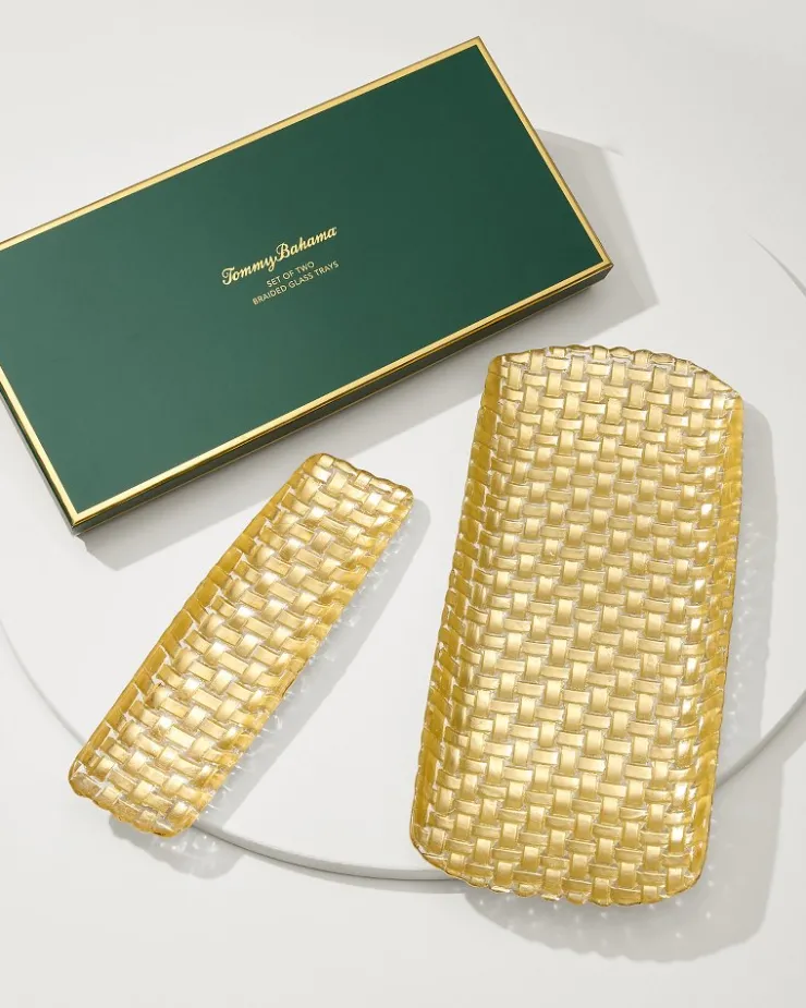 Tommy Bahama Drinkware & Bar<Braided Glass Serving Trays — Set of 2