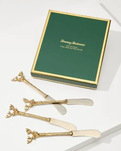 Tommy Bahama Drinkware & Bar<Brass and Stainless Steel Stag Butter Knives - Set of 4