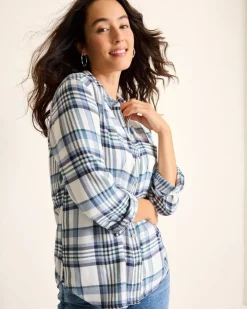 Women Tommy Bahama Tops & Shirts<Breezy Shoreline Flannel Shirt