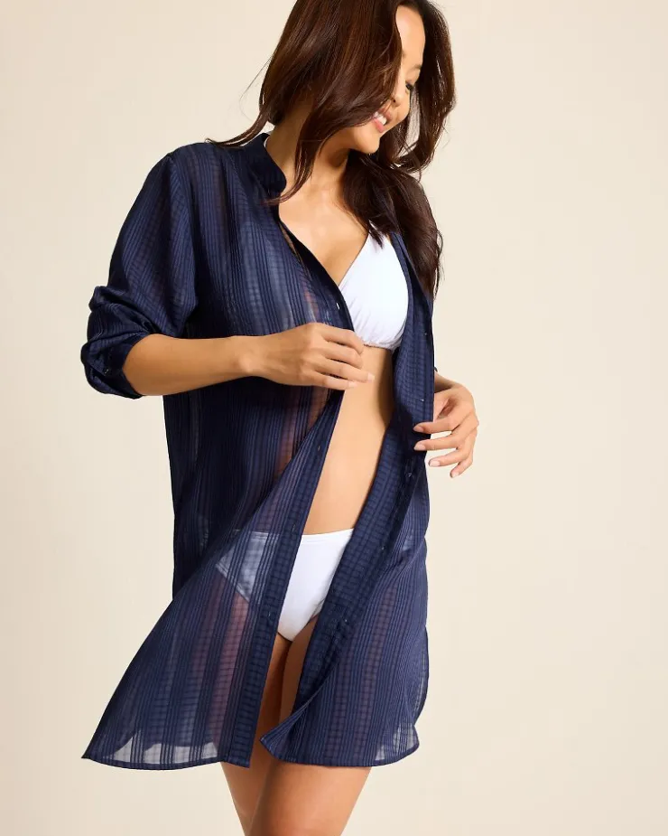Women Tommy Bahama Beach Coverups<Cadiz Chiffon Boyfriend Beach Shirt