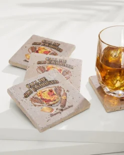 Tommy Bahama Drinkware & Bar<Call Me Old Fashioned Travertine Coaster Set