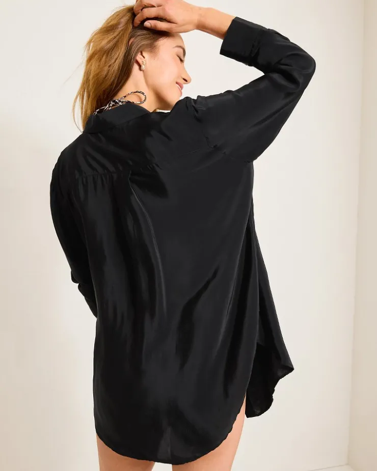 Women Tommy Bahama Beach Coverups<Calypso Crepe Boyfriend Beach Shirt