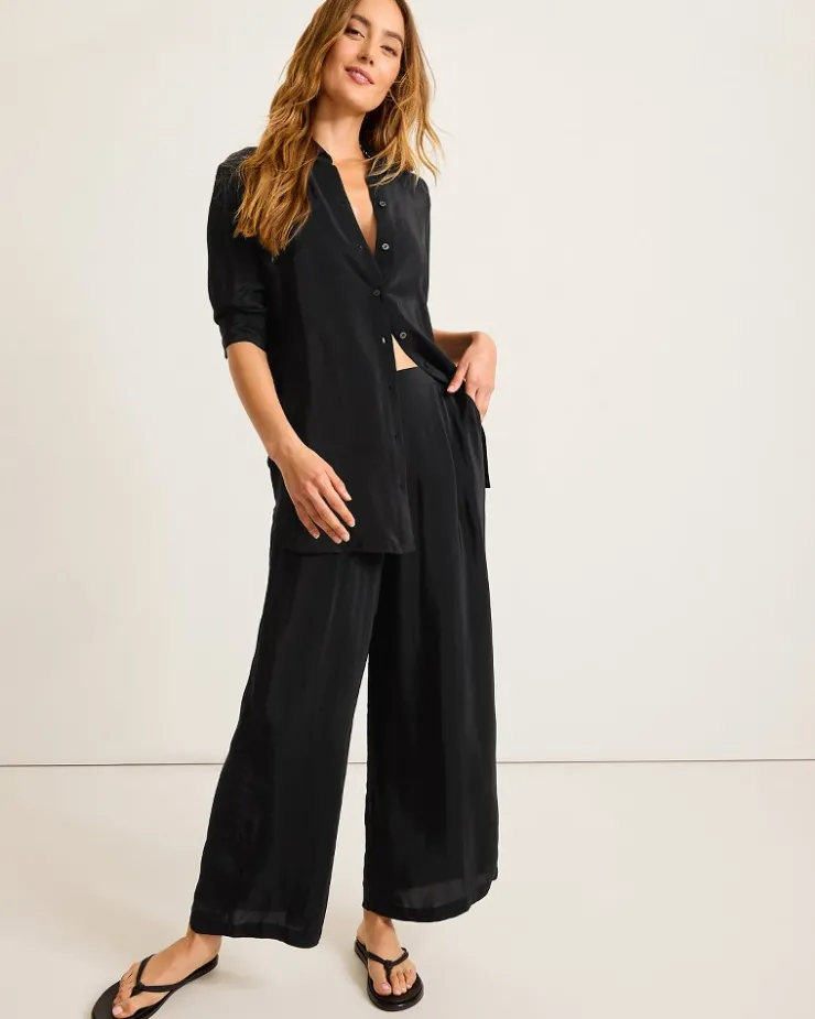 Women Tommy Bahama Beach Coverups<Calypso Crepe Boyfriend Beach Shirt