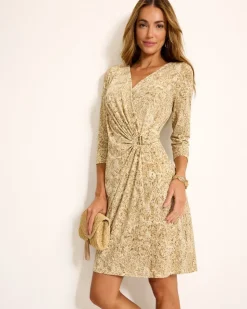 Women Tommy Bahama Dresses<Clara Playa Python Faux-Wrap Dress