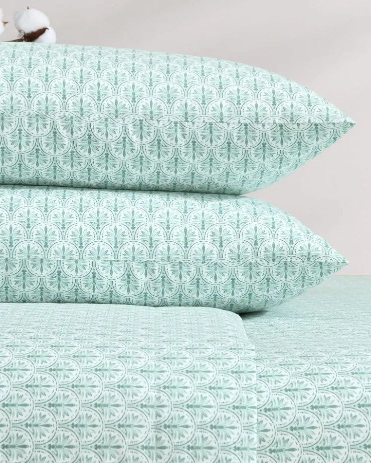 Tommy Bahama Sheet Sets & Bedskirts<Coastal Batik Green 4-Piece King Sheet Set