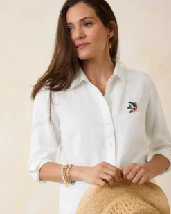 Women Tommy Bahama Tops & Shirts<Coastalina Coastal Palms Linen Shirt