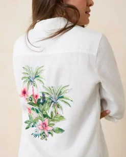 Women Tommy Bahama Tops & Shirts<Coastalina Coastal Palms Linen Shirt