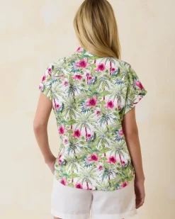 Women Tommy Bahama Tops & Shirts<Coastalina Coastal Palms Linen Camp Shirt