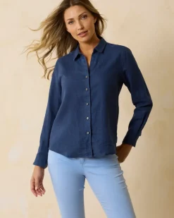 Women Tommy Bahama Tops & Shirts<Coastalina Linen Long-Sleeve Shirt