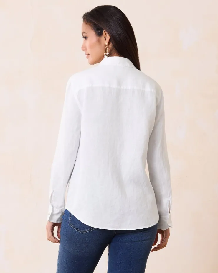 Women Tommy Bahama Tops & Shirts<Coastalina Relaxed Long-Sleeve Linen Top