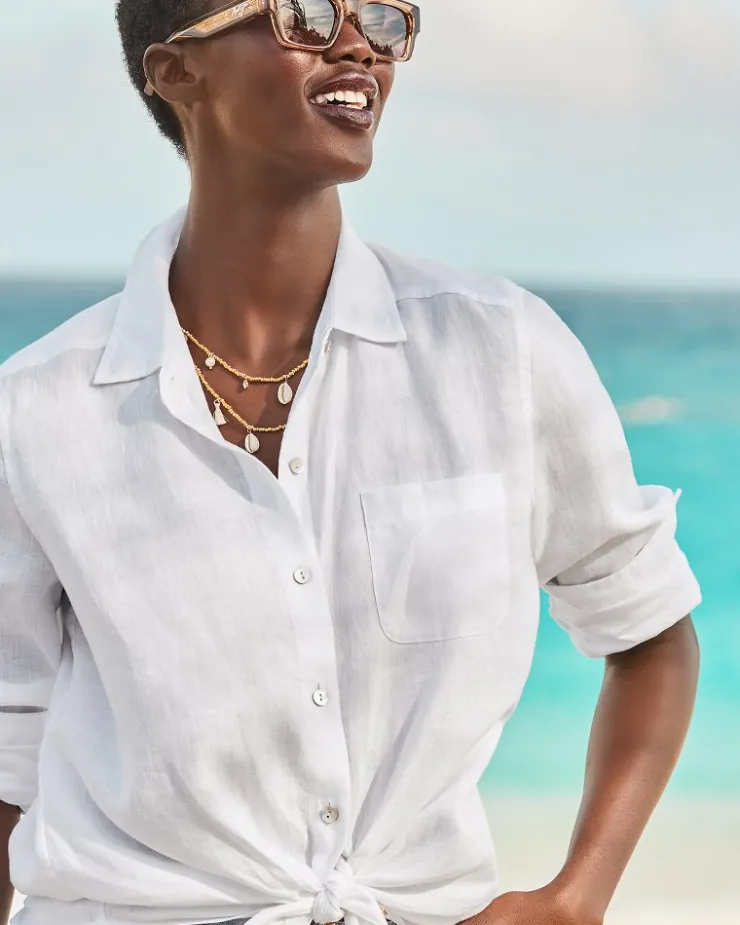 Women Tommy Bahama Tops & Shirts<Coastalina Relaxed Long-Sleeve Linen Top