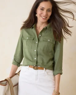 Women Tommy Bahama Tops & Shirts<Coastalina Utility Linen Shirt
