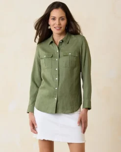 Women Tommy Bahama Tops & Shirts<Coastalina Utility Linen Shirt