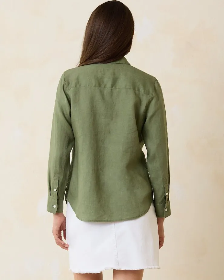 Women Tommy Bahama Tops & Shirts<Coastalina Utility Linen Shirt