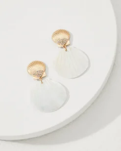 Women Tommy Bahama Jewelry<Coral Isles Mother of Pearl & Shell Statement Drop Earrings