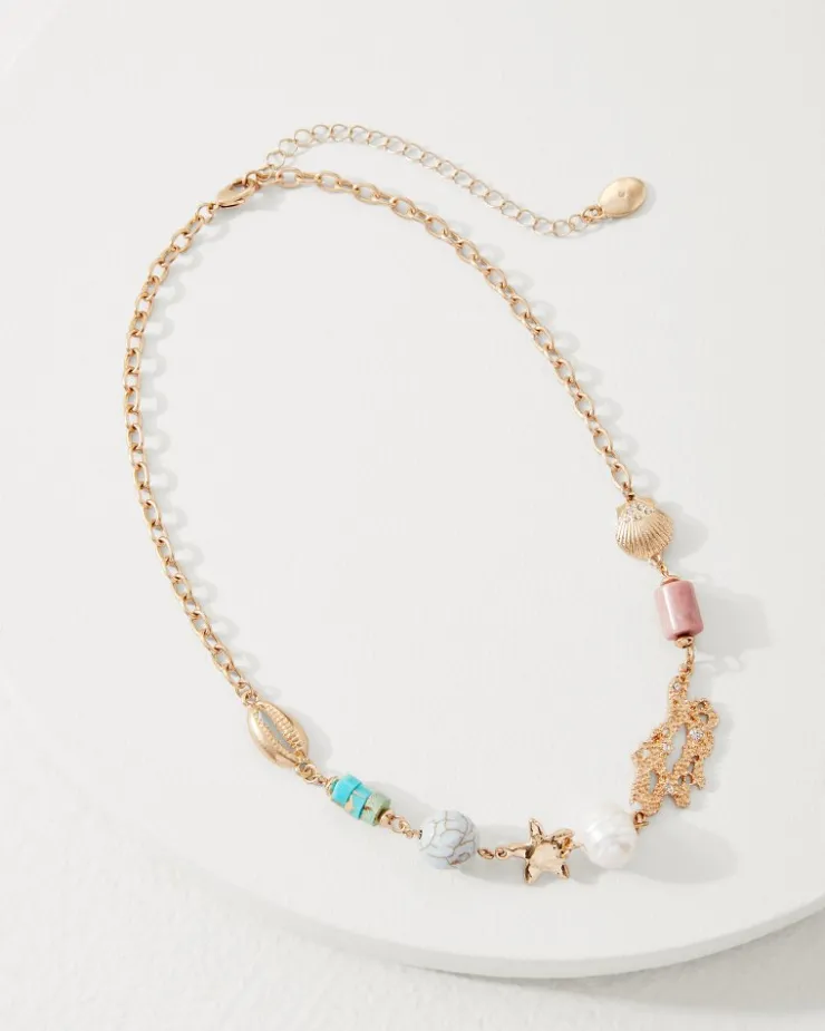 Women Tommy Bahama Jewelry<Coral Isles Semi-Precious Stone & Pearl Station Necklace