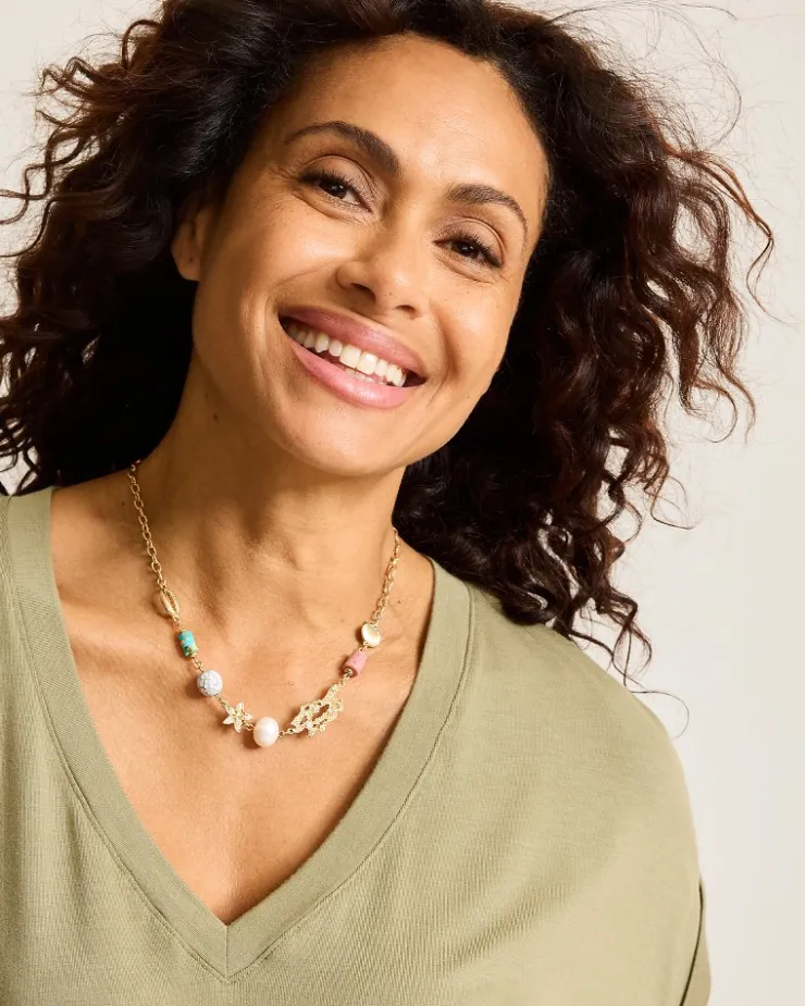 Women Tommy Bahama Jewelry<Coral Isles Semi-Precious Stone & Pearl Station Necklace