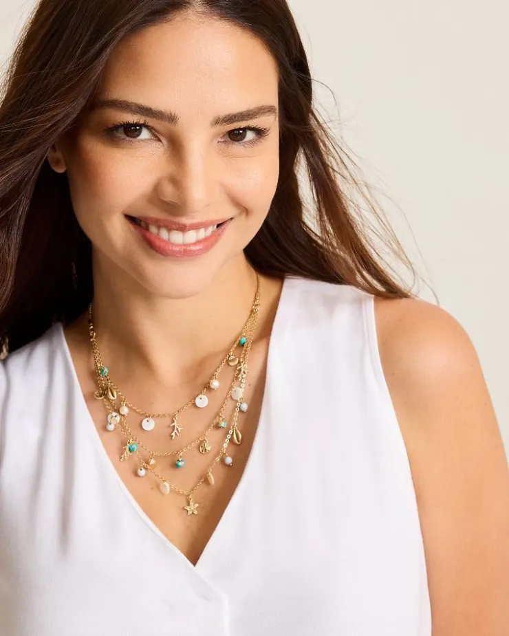 Women Tommy Bahama Jewelry<Coral Isles Semi-Precious Stone & Pearl Layered Necklace
