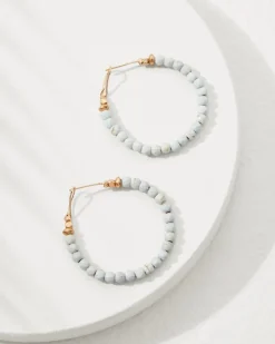 Women Tommy Bahama Jewelry<Coral Isles Turquoise Bead Hoop Earrings