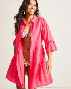 Women Tommy Bahama Beach Coverups|Dresses<Cotton Clip Jacquard Coverup Shirt Dress