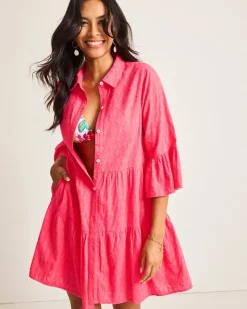Women Tommy Bahama Beach Coverups|Dresses<Cotton Clip Jacquard Coverup Shirt Dress