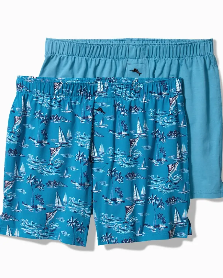 Tommy Bahama Underwear|Loungewear & Pajamas<Cotton Knit Marlin Print Boxers — 2-Pack