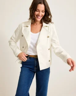 Women Tommy Bahama Jackets<Cotton Twill Cropped Peacoat